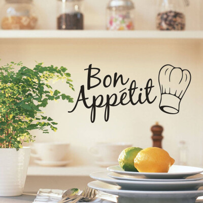 

Gobestart 1PC Vinyl Wall Stickers Quote Bon Appetit Dinning Room Decor Kitchen Decals Art