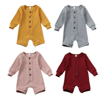 

AU Newborn Baby Boy Girl Solid Romper Bodysuyit Jumpsuit Outfit Clothes Sunsuit
