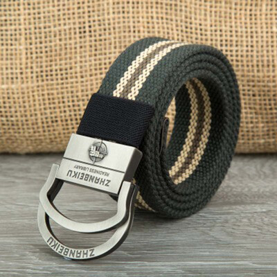 

Double ring buckle Men belt Quality canvas Alloy buckle Man&Women belt Outdoor casual Men cowboy belt 110-140 cm