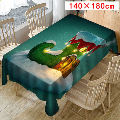 

Tailored Christmas Tablecloth Print Rectangle Table Cover Holiday Party Home Decor