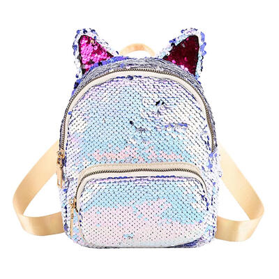 

Cute Sequins Cat Ear Backpacks Women Shoulder School Bags Small Knapsack
