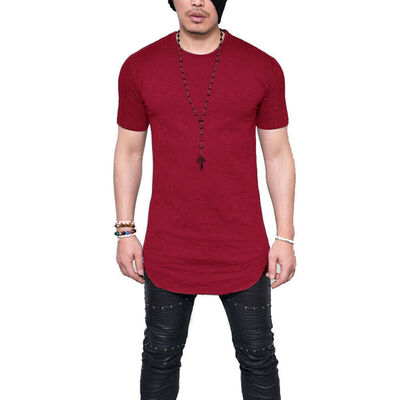 

MENS T-SHIRT EXTRA LONG TALL BODY URBAN TEE OVERSIZED PLAIN TOP OFFER