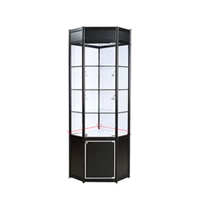 

PINXIANG pentagonal cabinet boutique display cabinet shelf 15725