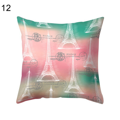 

Eiffel Tower Heart Leaf Flower Pillow Case Cushion Cover Sofa Bed Car Cafe Decor