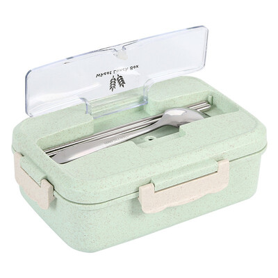 

Kids Adults 3 Compartments Lunch Box Box Bento Food Storage Container