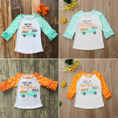 

Halloween Infant Baby Girl Pumpkin Print Ruffle T-shirt Tops Outfit Clothes