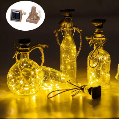 

Gobestart 2Pcs Solar Energy Cork Shaped LED Light Starry Light Wine Bottle Lamp Decor