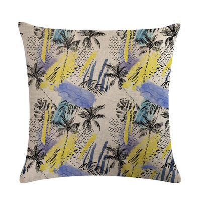 

Flax Pillow Case Cover Plantain Tree Series Throw Sofa Cushion Cover Home Decor