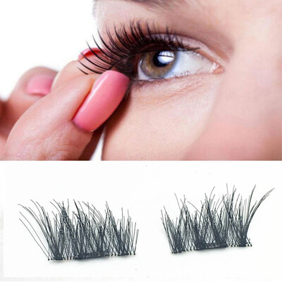 

〖Follure〗4pcs 1 Pair Magnetic Eye Lashes 3D Reusable False Magnet Eyelashes Extension