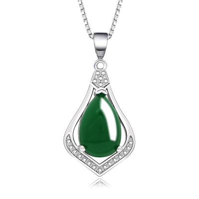 

Womens Necklace Retro-inlaid Love Emerald Water Drop Pendant Necklace Jewelry Necklace For Women Wedding Party Jewelry