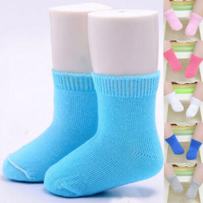 

Kids Toddler Baby Girl Solid Socks Soft Comfy Cotton Warmer Stockings 0-6T