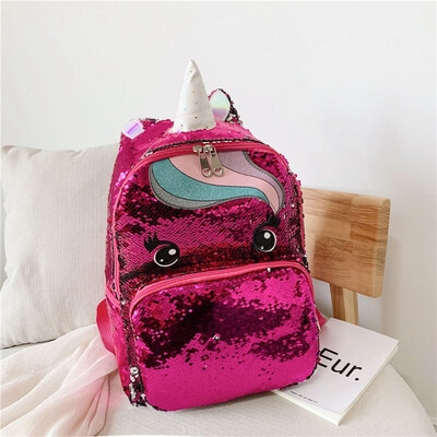 

Women Girls Unicorn Sequin Backpack Cute Cartoon School Bag Handbag Kids Bag
