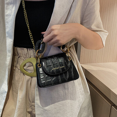 

Net red small bag female 2019 new wave Korean version of the stone texture texture Messenger bag chain foreign fashion small square bag