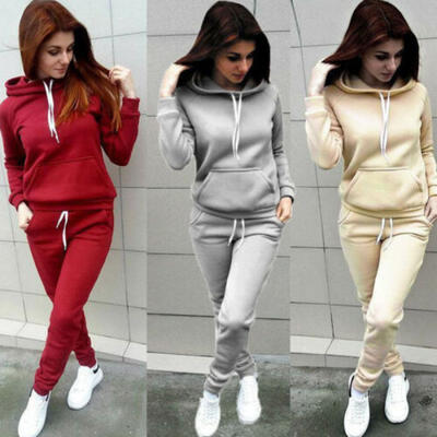 

Women Hoodies Sports Tops Pants Tracksuit Sweatshirt Sweat Suit Jogging Set 2019