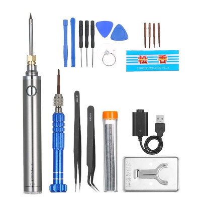 

22pcs Electric Soldering Iron & Screwdriver Portable Welding Pen Charging Iron USB Electric Soldering Iron Set Screwdriver Set 22