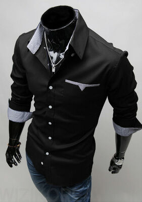 

Mens Formal Shirt Long Sleeve Dress Designer Business Luxury Shirts Regular Fit