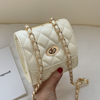 

2019 popular bag French minority rhomboid chain bag single shoulder slant bag 100 womens bag