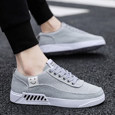 

Beige fashion canvas shoes men Korean version of Joker casual shoes personality sports linen shoes summer