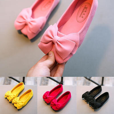 

Kids Toddler Girls School Child Flat Bowknots Princess Wedding Party Dress Shoes
