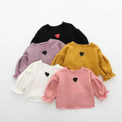 

Autumn Clothes Toddler Kids Baby Girl Heart Prints T-shirt Clothes Outfits Sets
