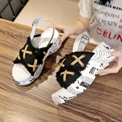 

Sports Sandals Womens Summer 2019 New Korean ulzzang Net Red Sponge Cake Thick Bottom Fashion Leisure Sandals