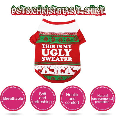

Dog T-shirt Dog Christmas T-shirt Pet T-shirt Dogs Christmas T-Shirt Summer Dog T-shirt Dog T-shirt for Christmas Day Pet Dogs Clo