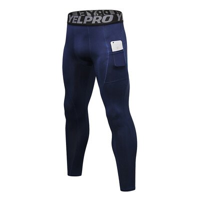 

Mens fitness belt pockets running training exercise stretch sweat quick drying tight pants