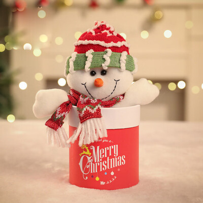 

Siaonvr Christmas Plush Doll Candy Box Gift Box Christmas Window Desktop Decoration