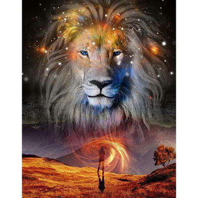 

5D DIY Full Drill Diamond Painting Novelty Lion Cross Stitch Embroidery Kit