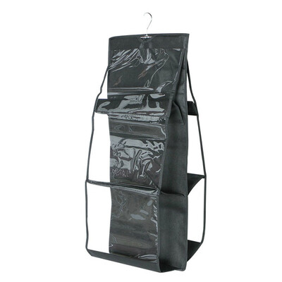 

〖Follure〗Hanging Bag Storage Dust-Proof Storage Bag 6 Grid Handbag Wardrobe Storage