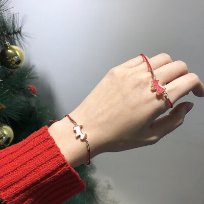 

East Gate Korean Jewelry Double-sided Dog Red Rope New Year Lucky Bracelet Fashion Temperament Transfer Hand Rope