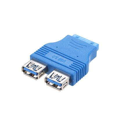 

Dual USB 30 Type-A Female to Motherboard Adapter Card 20Pin Header Connector