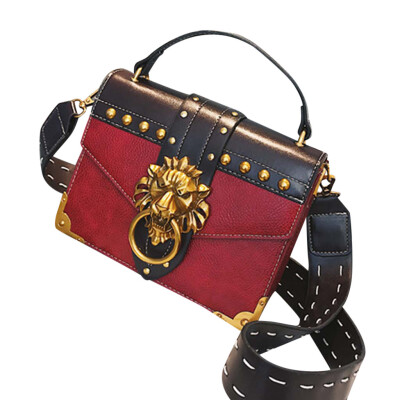 

Tailored Woman Fashion Metal Lion Head Shoulder Bag Mini Square Crossbody Bag