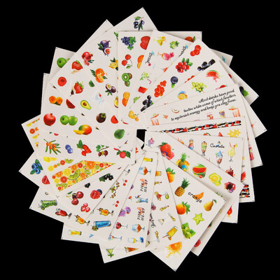

Toponeto 18Patterns Water Decals Nail Art Transfer Stickers Big Sheet Manicure Decoration