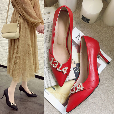 

Leather high heel womens new womens fashion single shoes stiletto leather 1314 womens shoes a g