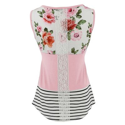 

Women Pregnant Maternity Clothes Nursing Top Stripe Breastfeeding T-Shirt Blouse