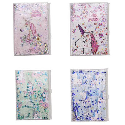 

1 Pc Girl Fashion Cute Multicolor Creative Mini Portable Student Office Home Oil Flowing Sequins Notebook