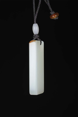 

WANYANSHAOHUA Xinjiang Hetian seed material sheep fat white jade seal pendant 16960-18335