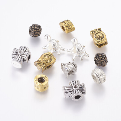 

Alloy European Beads Large Hole Beads Mixed Color about 7mm to 15mm long 7mm to 9mm wide hole 4mm