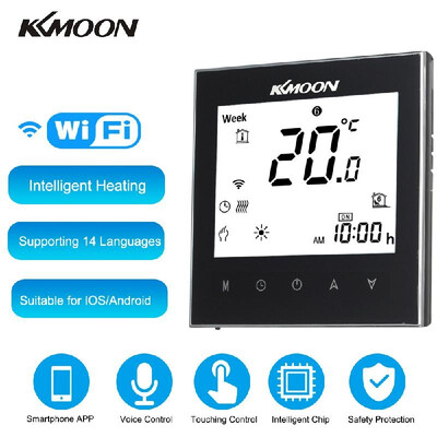 

KKmoon Digital Water Heating Thermostat with WiFi Connection & Voice Control Energy Saving AC 95-240V 5A Touching Screen LCD Displ