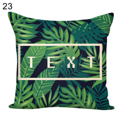 

Letter Leaves Square Throw Pillow Case Cushion Cover Home Sofa Bed Car Decor