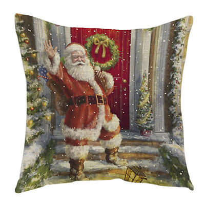

Siaonvr Santa Claus Printing Dyeing Sofa Bed Home Decor Pillow Case Cushion Cover