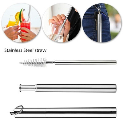 

Fashion 3Pcsset Multicolor Stainless Steel Metal Drinking Reusable Straws