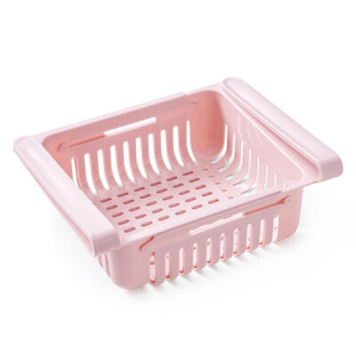 

Kitchen PP Storage Box Food Fruit Container Organizer Rack Pull-out Drawer Stretch Refrigerator Storage Basket White