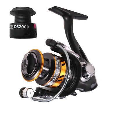 

121BB 511 Gear Ratio Lightweight Spinning Fishing Reel with Free Spare Spool for River Lake Sea Fishing