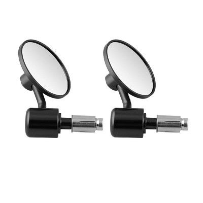 

78" 22MM Exterior Diameter Handlebar Rotatable Collapsible Aluminum Round Shape Motorcycle Bar End Rearview Convex Side Mirror