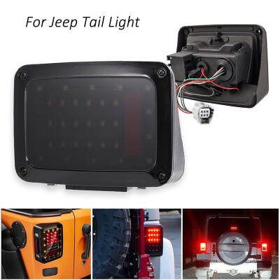 

2PCS Smoke Lens LED Reverse Brake Tail Lights Turn Signal Lamps for Jeep Wrangler 20072016 USEU Standard Plug