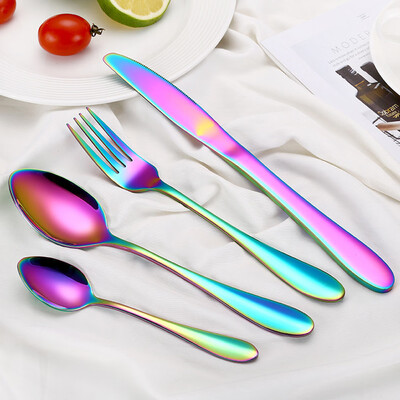 

Siaonvr 4PCS Stainless Steel Upscale Dinnerware Flatware Cutlery Fork Spoon Teaspoon MR