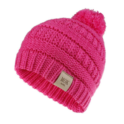 

Tailored Girls Boys Child Hat Keep Warm Winter Casual Knitted Hat Wool Hairball Ski Hat