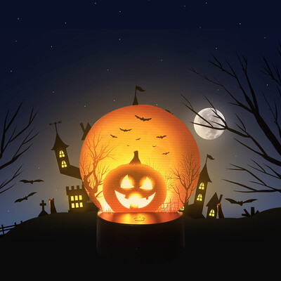 

Toponeto Halloween Pumpkin Bat Pattern Night Light Scene Layout Props Night Decoration